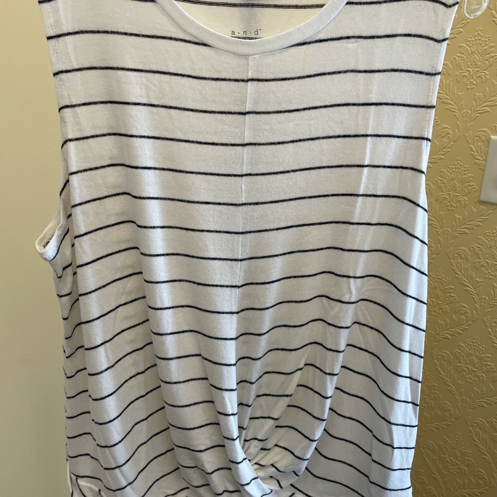 A New Day Sleeveless Stripe Top Twist Front